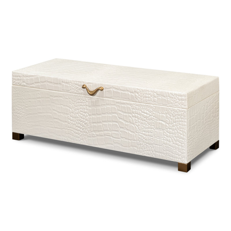 Shagreen Handmade Decorative Trunk, Ivory