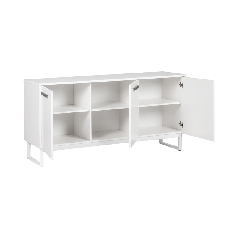 Buffet à 6 tablettes Baroda, Blanc