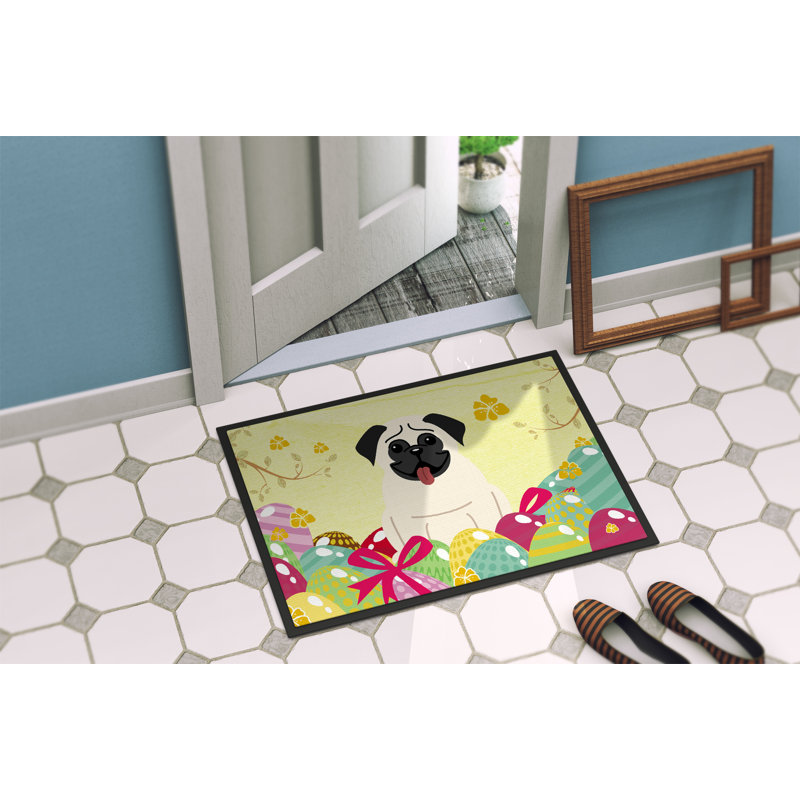 Tapis d'extérieur antidérapant Saroyan, Crème, l 18 po x L 27 po