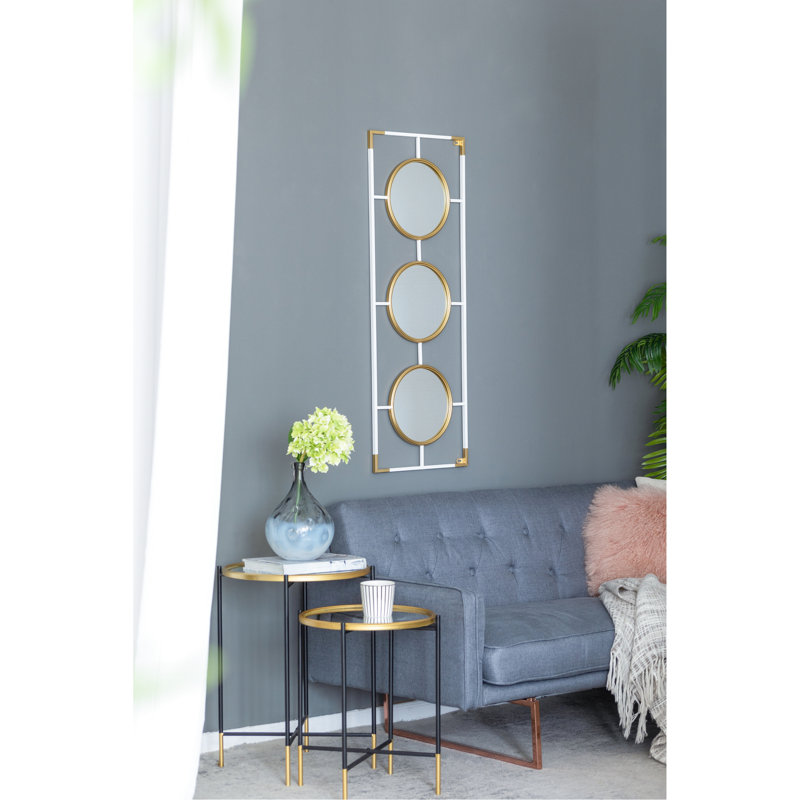 Miroirs Modern Modern Wall Decor - or et blanc