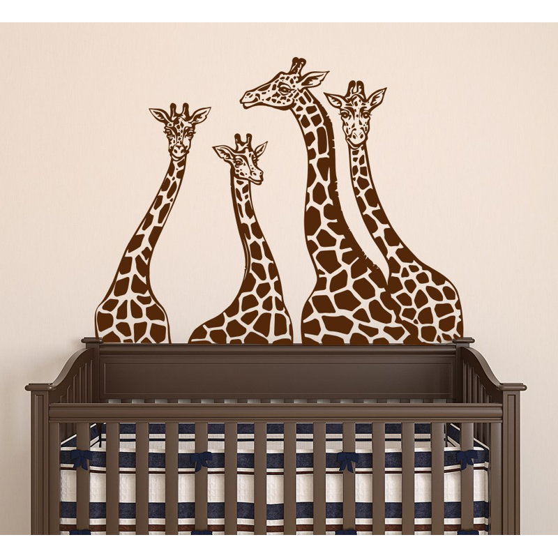 Adhésif décoratif famille girafe, Brun