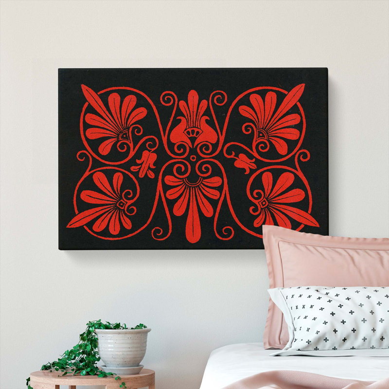 An Antique Illustration in Red and Black - Wrapped Canvas, 35cm H x 50cm W x 3cm D