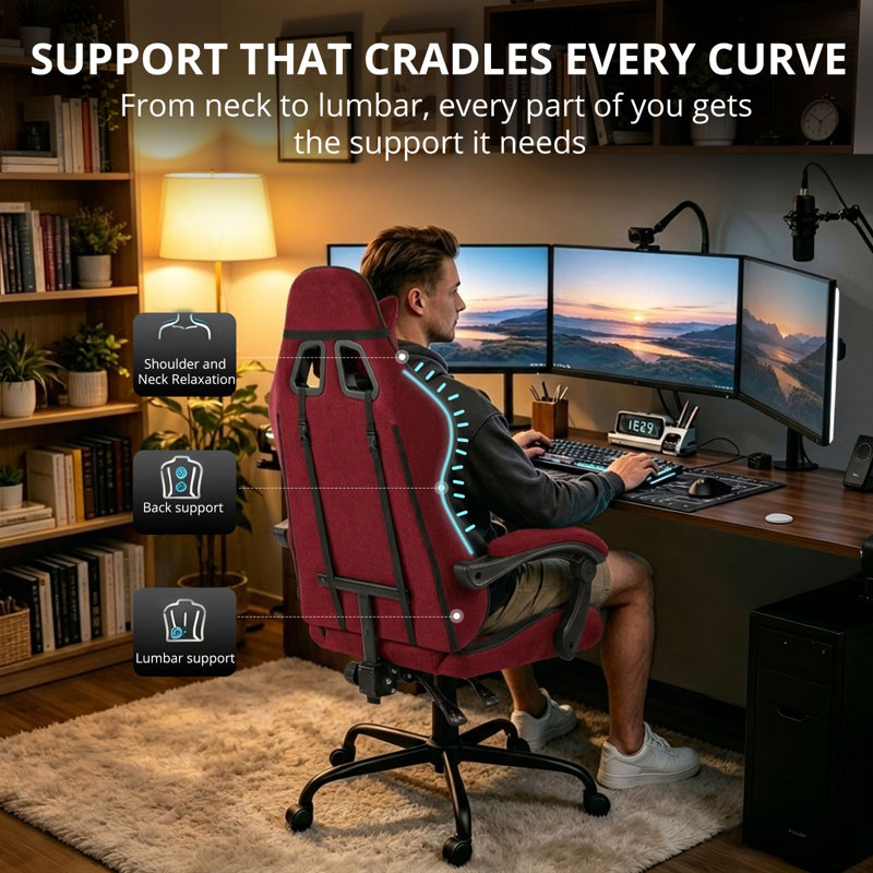 Submi PC & Racing Game Chair, RED BLACK