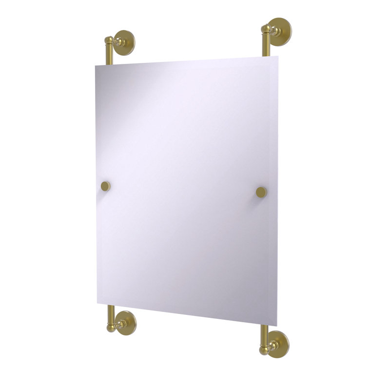Miroir murale de paysage Dalston, Laiton satiné, H 32,7 po x l 21 po