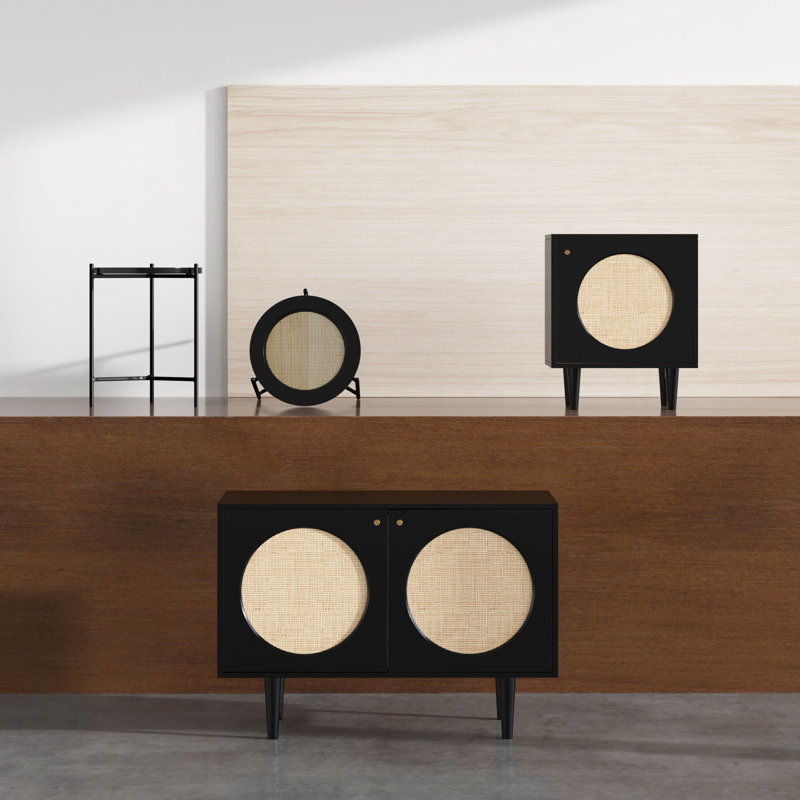 Peltz Solid Wood Top End Table, Black