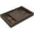 Portable Folding Wicker Table, Brown
