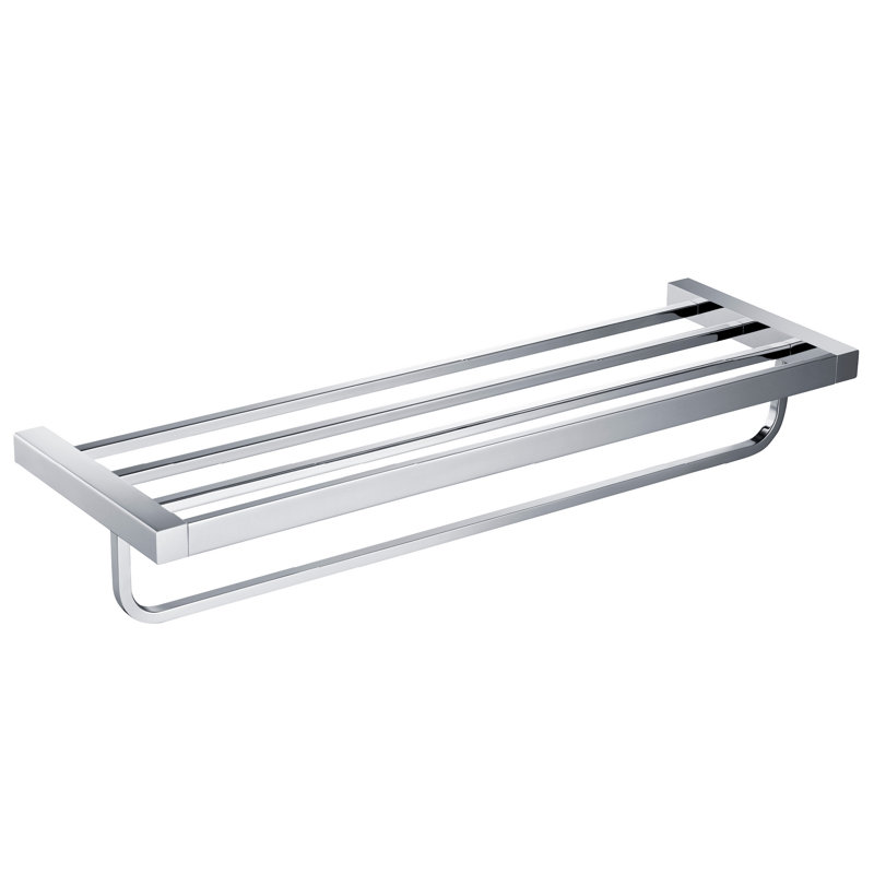 Stelios Accent Shelf with Towel Bar, Chrome