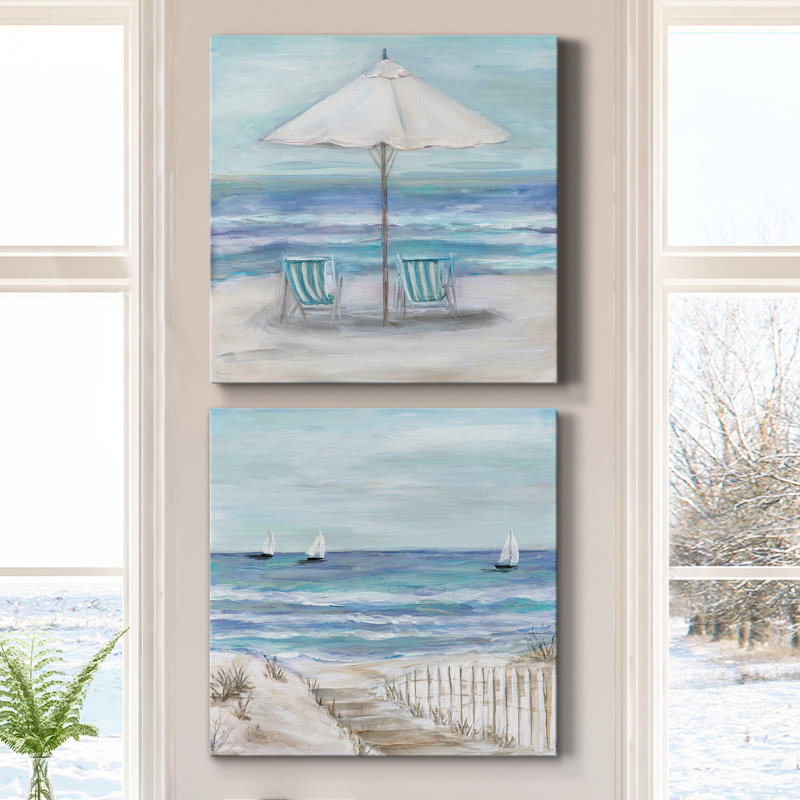 Gulf Shores II - ensemble de 2 peintures, H 40 po x l 80 po, Toile tendue, Sans cadre