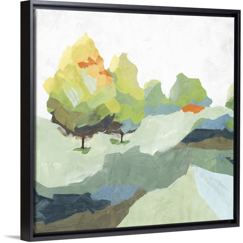 Reproduction d’art sur toile « bloquée II » par Isabelle Z, 38" H x 38" W x 1.75" D, Cadre noir