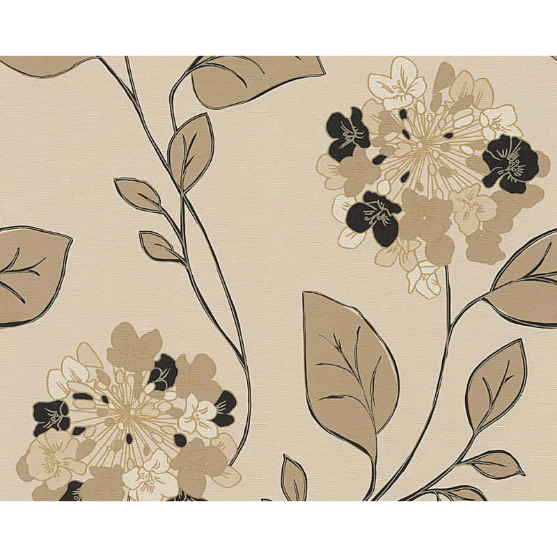 Rouleau de papier peint rétro Creger, Beige