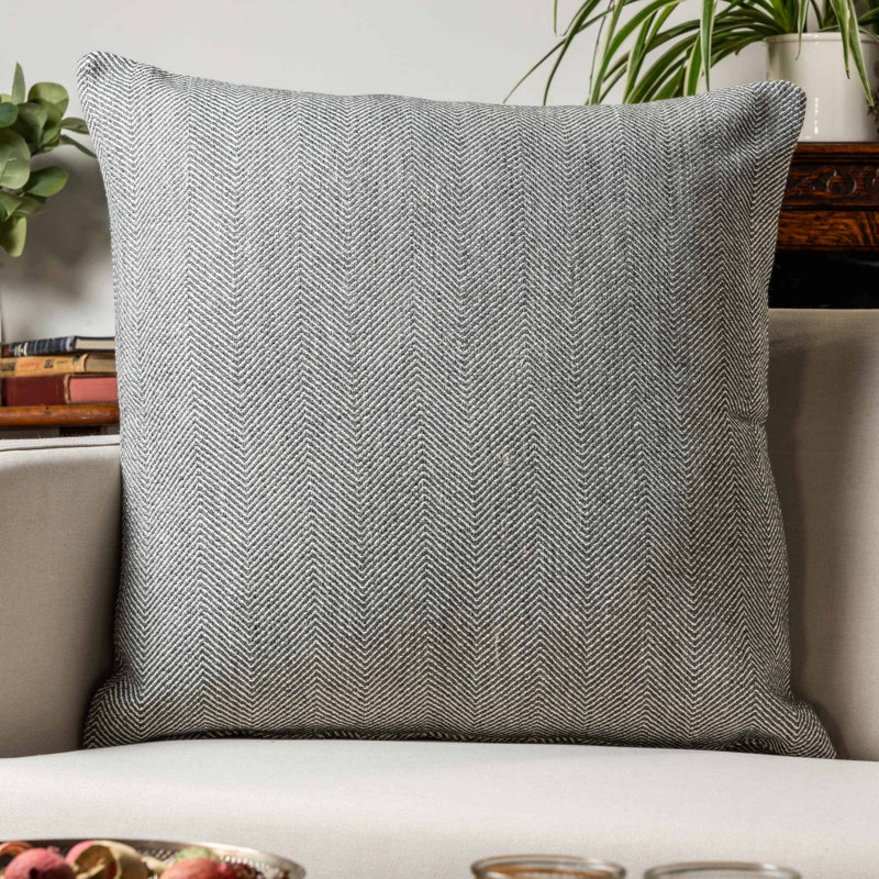 Grey Throw Cushion, 58x58cm, Feather filled