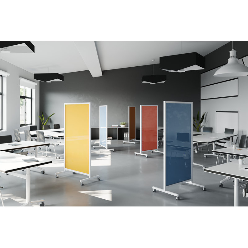 Grand tableau magnétique réversible autoportant en verre EZ H 75 po x l 38 po, Raisin
