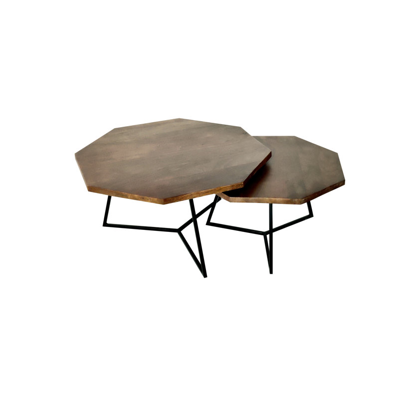 Timko Side Table Set 2 Pieces, Walnut
