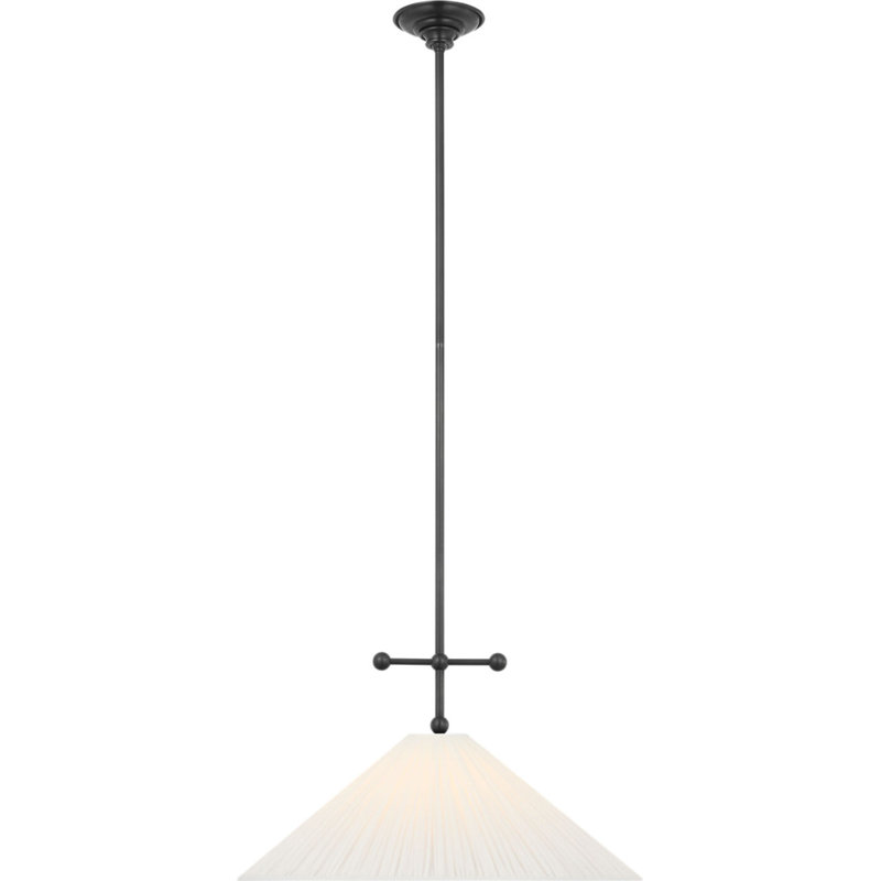 Soren 20" Pendant with Silk Pleated Shade, Bronze