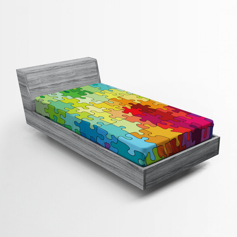 Microfiber Abstract Fitted Sheet, Twin XL Fitted Sheet