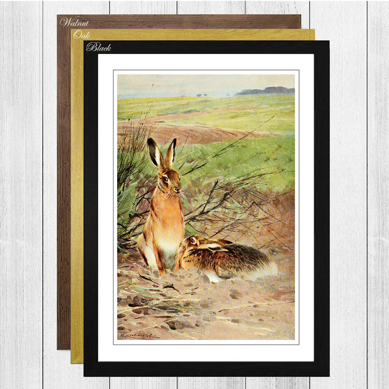Wilhelm Kuhnert - Single Picture Frame Painting, Oak