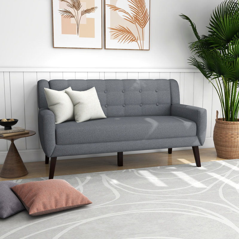 Jaqueze 159.9Cm Square Arms Sofa, Grey