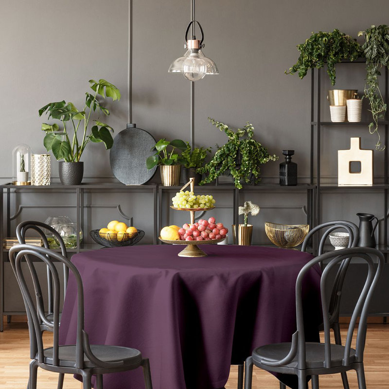 Nappe en faux lin, 102 po x 110 po, Mauve
