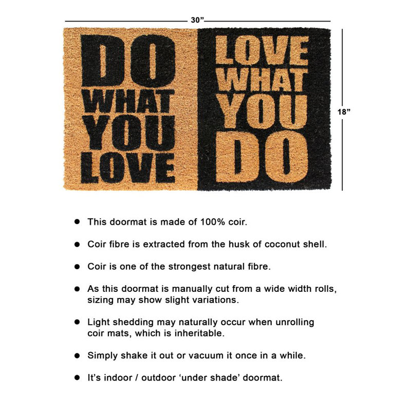 Tapis d'entrée extérieur antidérapant Do What You Love 30 po x 18 po