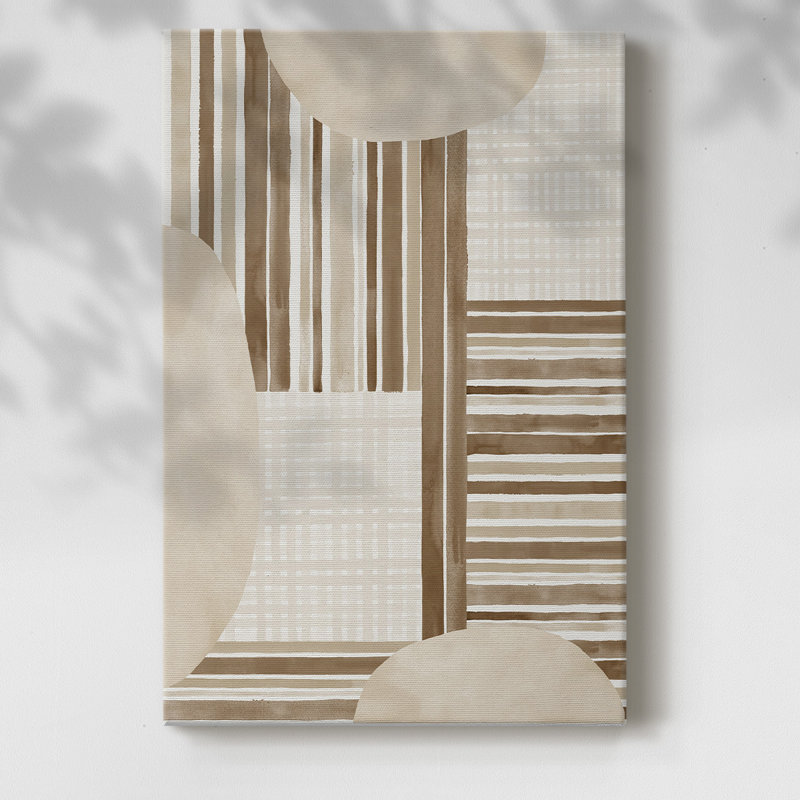 Neutral Stripes Framed On Canvas Print
