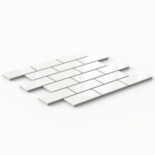 Bg Snow Wh 2x4 T-Brick 12x12 Mos