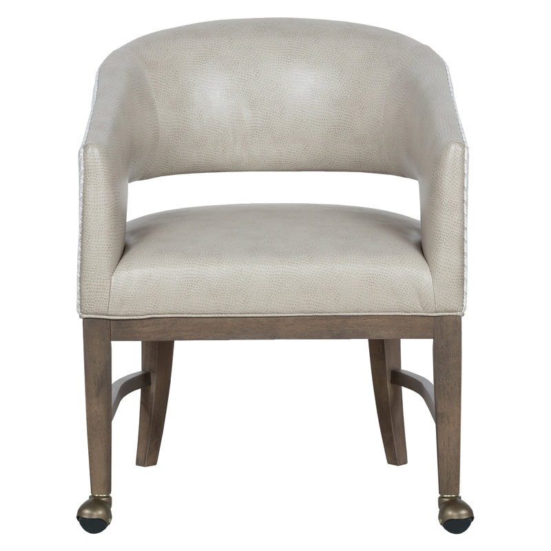 Cleo Grande Arm Chair, Almond Buff, 9508 Charcoal Olefin