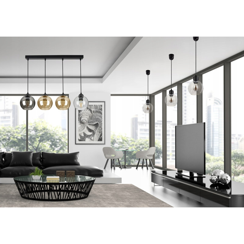 Vard 4 - Light Matte Black Kitchen Island Pendant, Mix