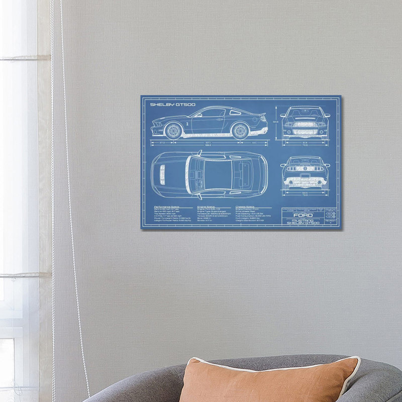 Shelby GT500 (2013-2014), impression sur toile tendue, H 18 po x l 26 po x P 1,5 po