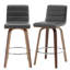 65 CM Swivel Bar Stools With Back Faux Leather Upholstered-119423182-124571191