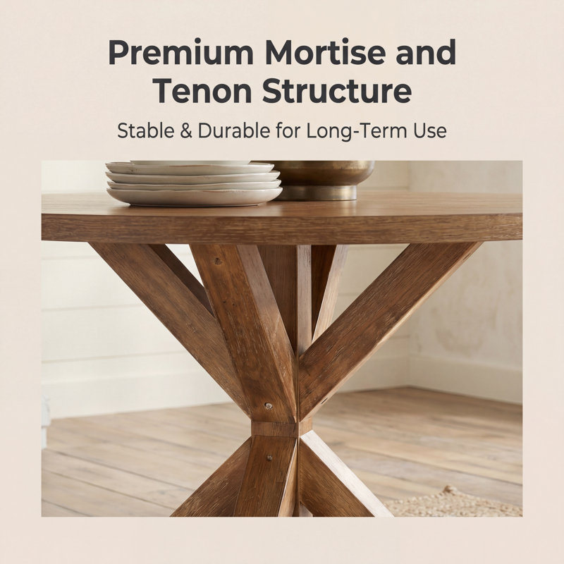 Table de salle à manger Ebbert, Cottage Oak, Dining Height Table