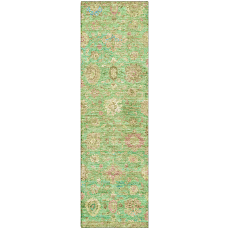 Premium Machine Washable Verlin AMF1770 Damask Rug, Runner 2'3" x 7'6"