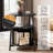 23.8''H Wooden End Table With Storage, Nightstand With Charge Station(Black)-1759854487-1759854486