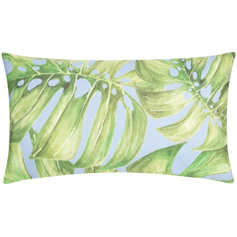 Kali Birds Indoor / Outdoor Floral Rectangular Lumbar Cushion Cover, Green