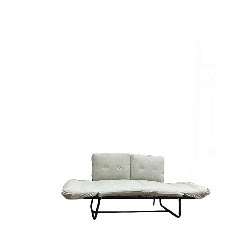 Causeuse futon avec cadre en métal, Beige