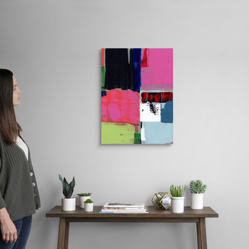 «Pink Blocks I», reproduction d'art, Toile tendue, H 24 po x l 18 po x 1,25 po