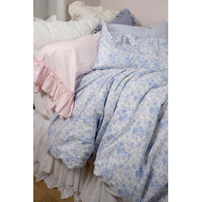 French Toile Linen Print Sham Set