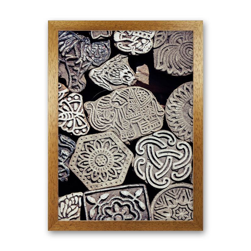 Elephant by Victoria Frost - Print, 34cm H x 25cm W x 3cm D, Oak Framed