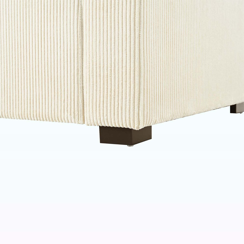 Méridienne surdimensionnée Classic Design, Velours côtelé beige
