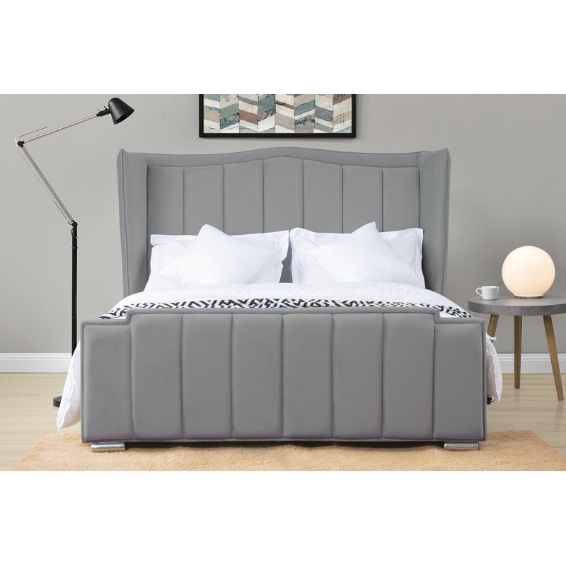 Bridgitte Upholstered Bed, Double (4'6), Dark Grey