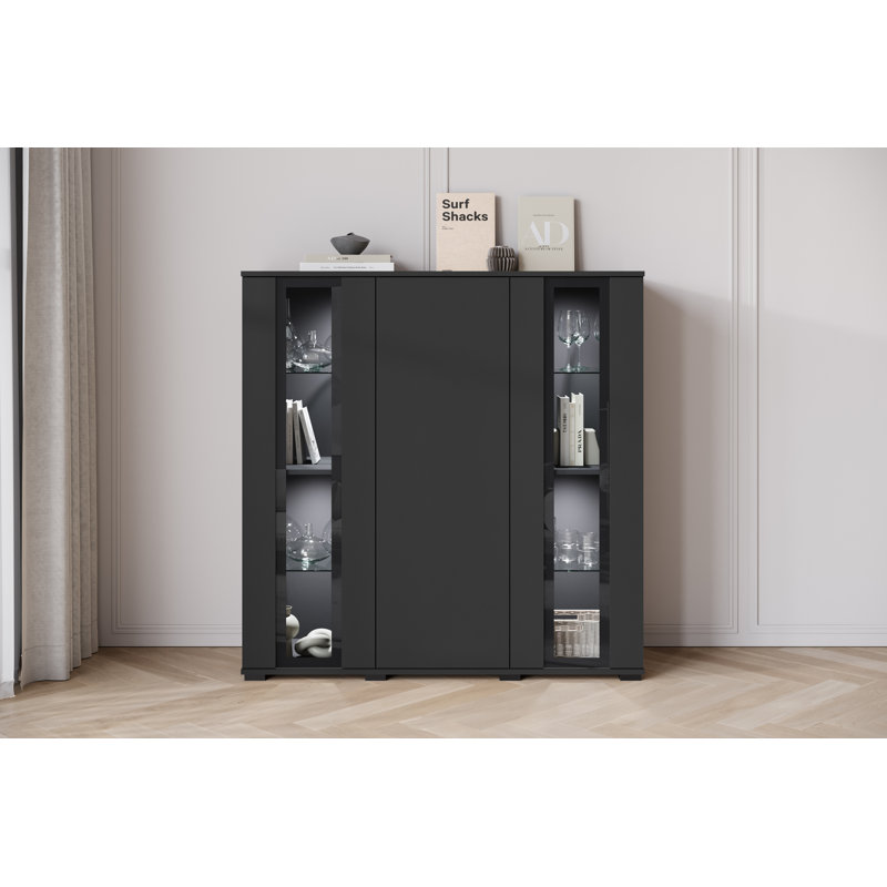 Myton Laminate Standard Accent Cabinet, Black