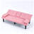 67-Inch Pink Convertible Sofa Bed with Cup Holders & Armrests - Modern PVC Sleeper Loveseat for Small Spaces, Dorms & Apartments