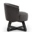 Chaise pivotante classique en tissu de lin, fabrication en bois, pour revêtement de chambre à coucher et de salon à rotation 360 °, base solide pour une expérience confortable-549054902-549054903
