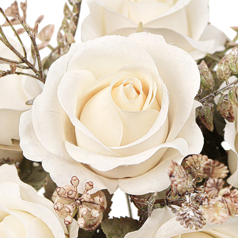 Bouquet de roses artificielles, Ivoire crème
