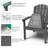 5-piece Hdpe Adirondack Patio Furniture Set - 4 Stackable Chairs & 1 Large Side Table, All-weather, Uv Resistant-77821520