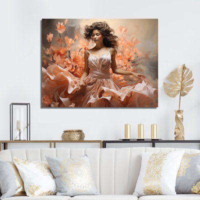 " Peach Classical Carnation Movements I " Print