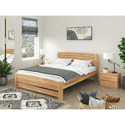 Kimely Eco Natural Wood Platform Bed - Chemical Free - Natural Hand Rubbed Oil Finish