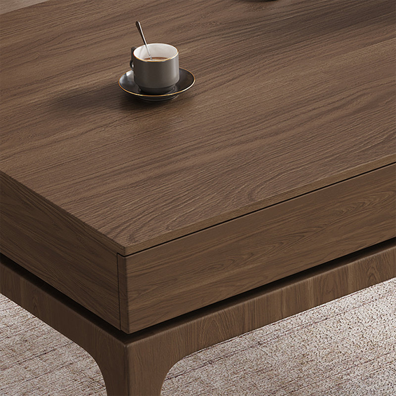 Bureau d'écriture rectangulaire à 3 tiroirs en bois massif brun noisette