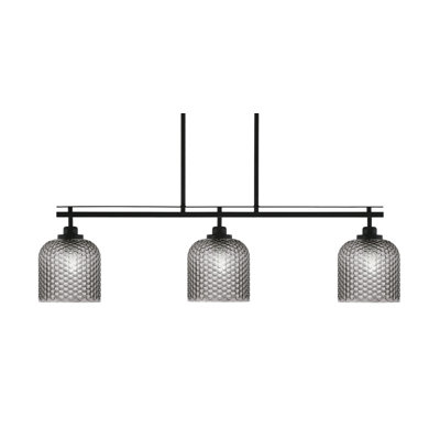 Odyssey 3 Light Island Light With 7" Smoke Textured Glass