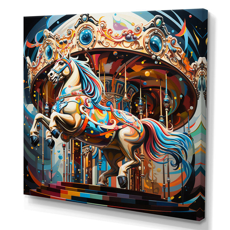 Carousel Horse - Carrousel, reproduction sur toile, Toile tendue, 16" H x 16" W