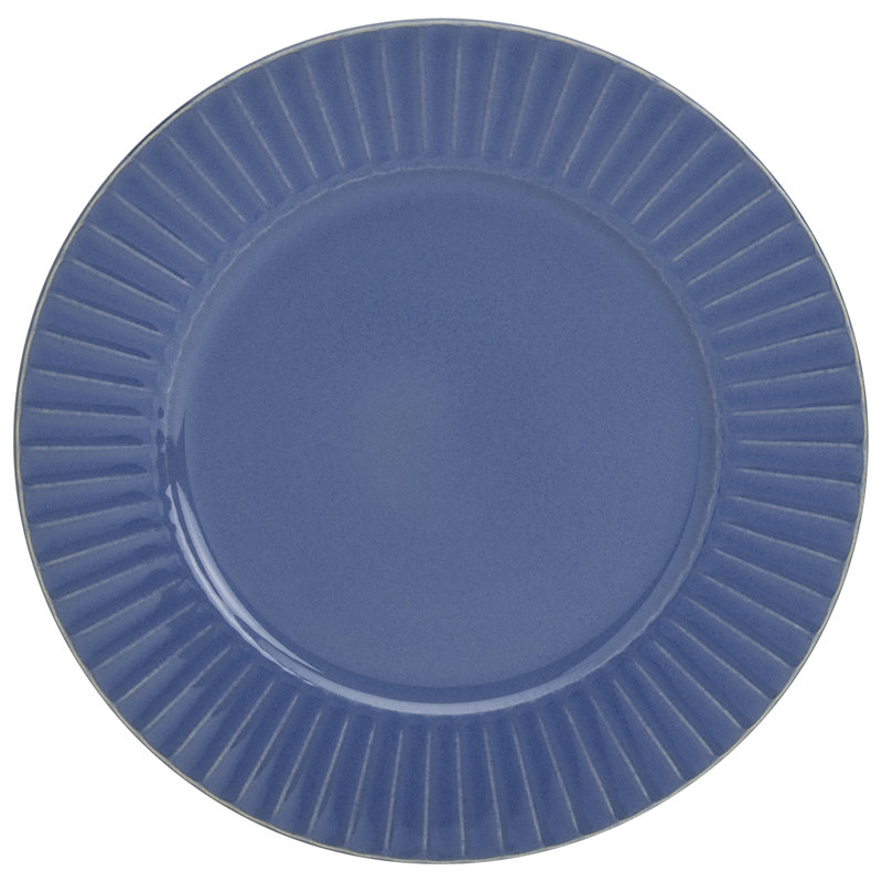 Tabletops Gallery Richmond Collection- 12 Piece Stoneware Embossed Dinnerware Set, Navy